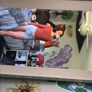 Off shoulder burnt orange blouse